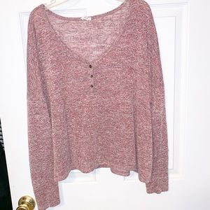Red crop long sleeve shirt